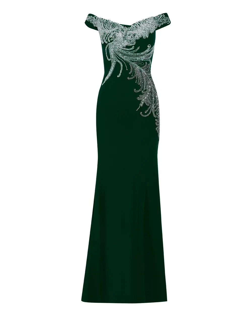 Slitted Indian Accesoried Evening Dress