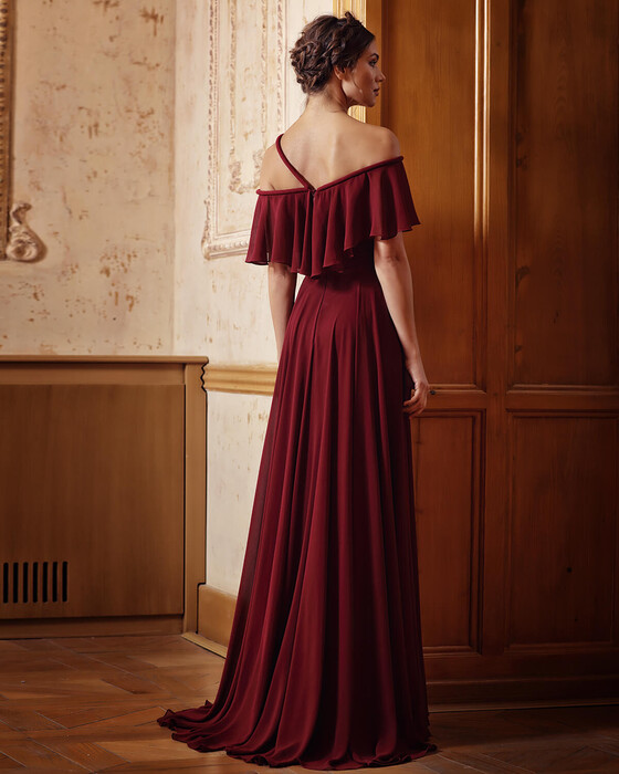 Shoulder Detailed Evening Dress