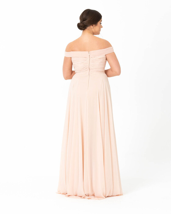 Plus Size A-Line Open Shoulder Chiffon Evening Dress