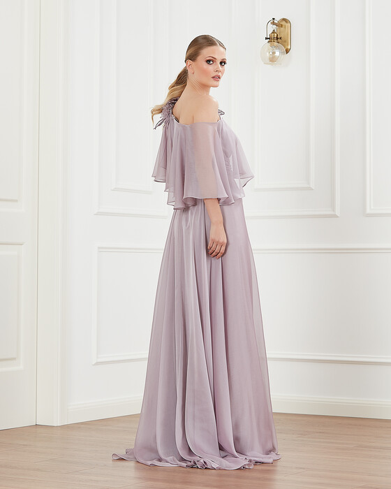 A Cut One Shoulder Chiffon Evening Dress