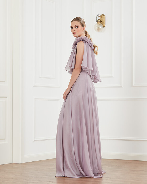 A Cut One Shoulder Chiffon Evening Dress