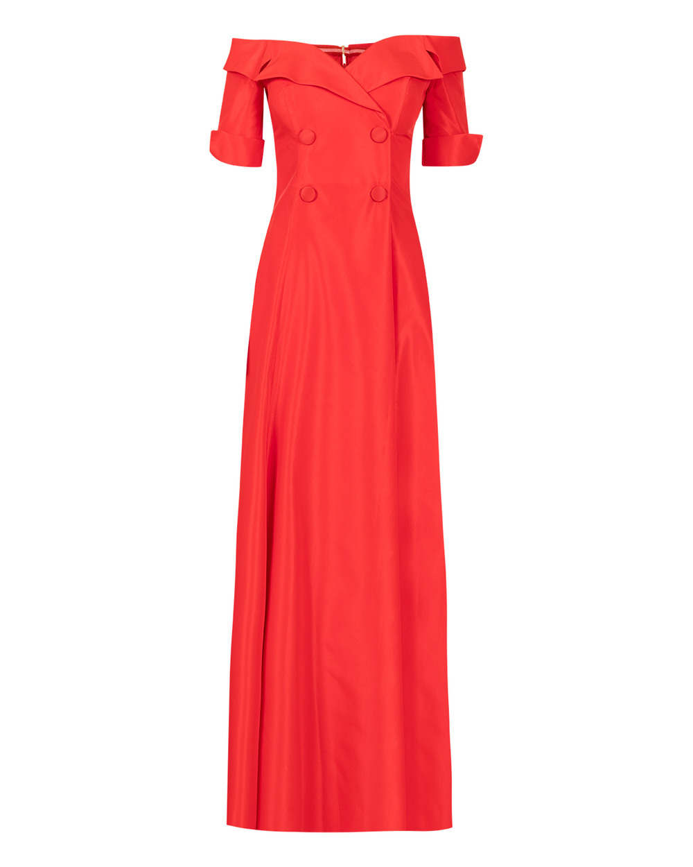 Plus Size A-Line Open Shoulder Taffeta Evening Dress
