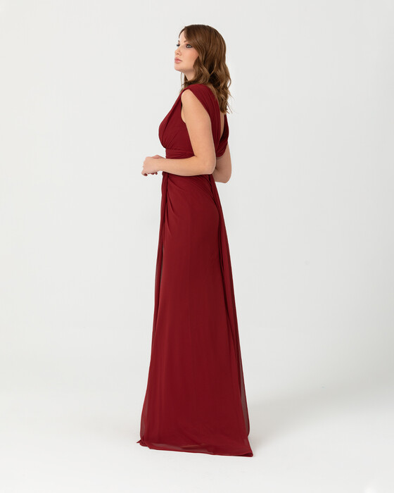 A Cut V Neck Chiffon Evening Dress