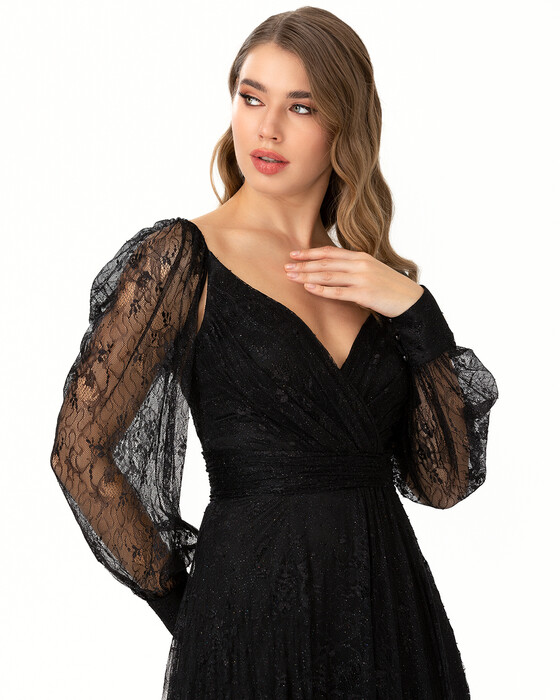 Double Breasted Collar A Form Evening Dress