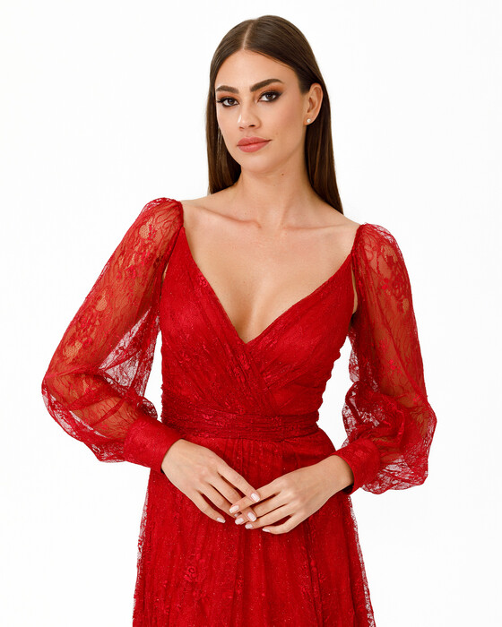 Double Breasted Collar A Form Evening Dress