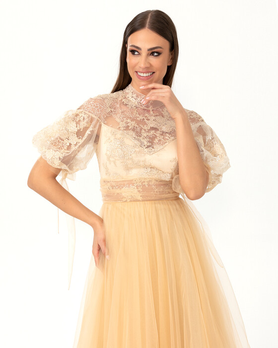 Lace Detailed Evening Dress