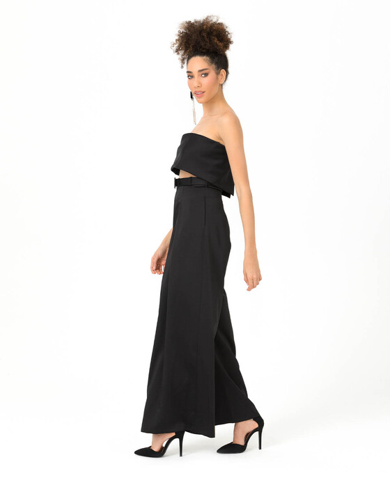 Strapless Satin Evening Dress Jumpsuit