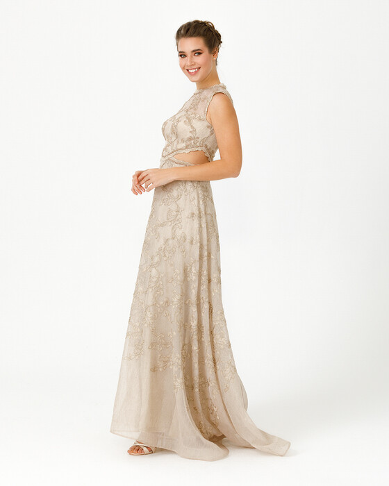 Waisted Window Evening Dress