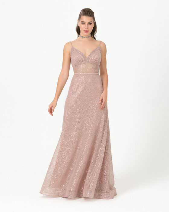 A-Line Sweetheart Neck Tulle Evening Dress