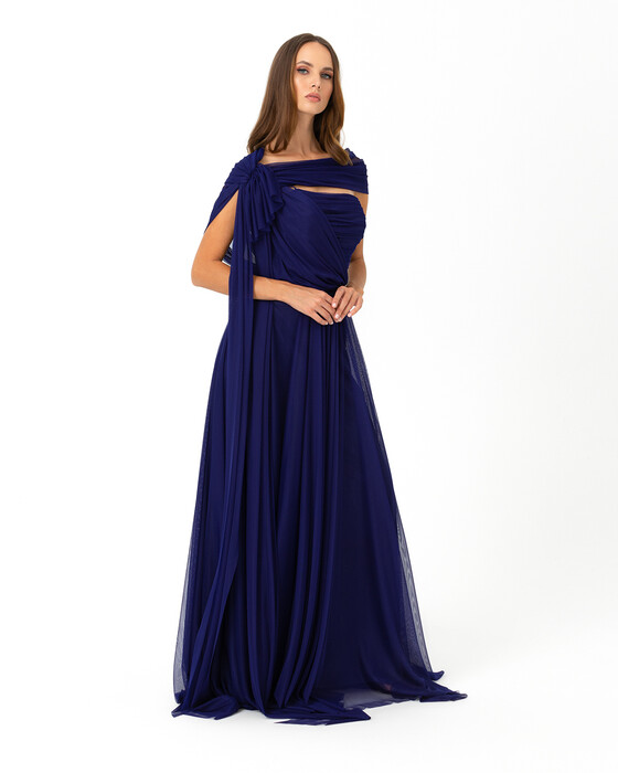 Maxi Length Tulle Evening Dress