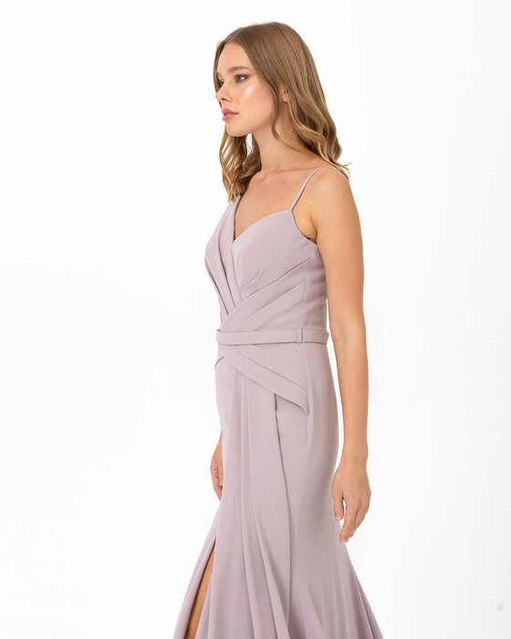 Fish Form V Neck Evening Dress