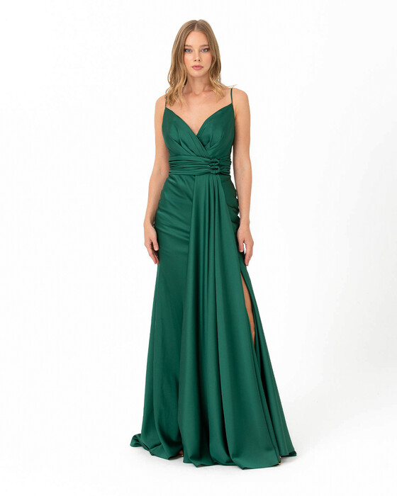 V Neck Fish Form Evening Dress