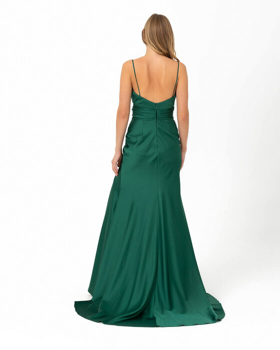 V Neck Fish Form Evening Dress