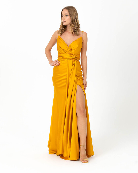 V Neck Fish Form Evening Dress