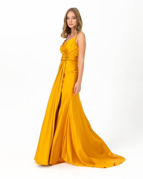 V Neck Fish Form Evening Dress