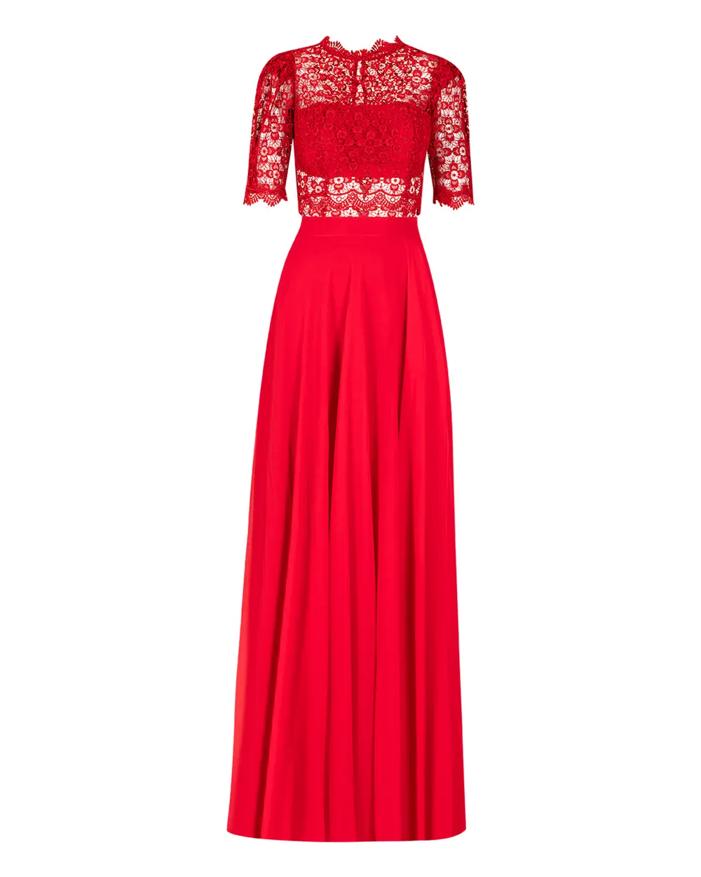 Lace Detailed Two Piece Evening Dress