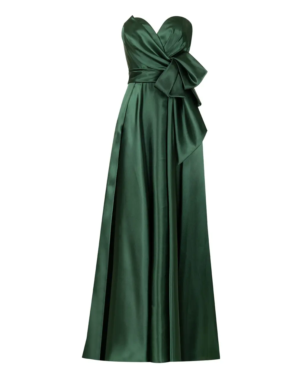 Saten Görünümlü Straplez Abiye