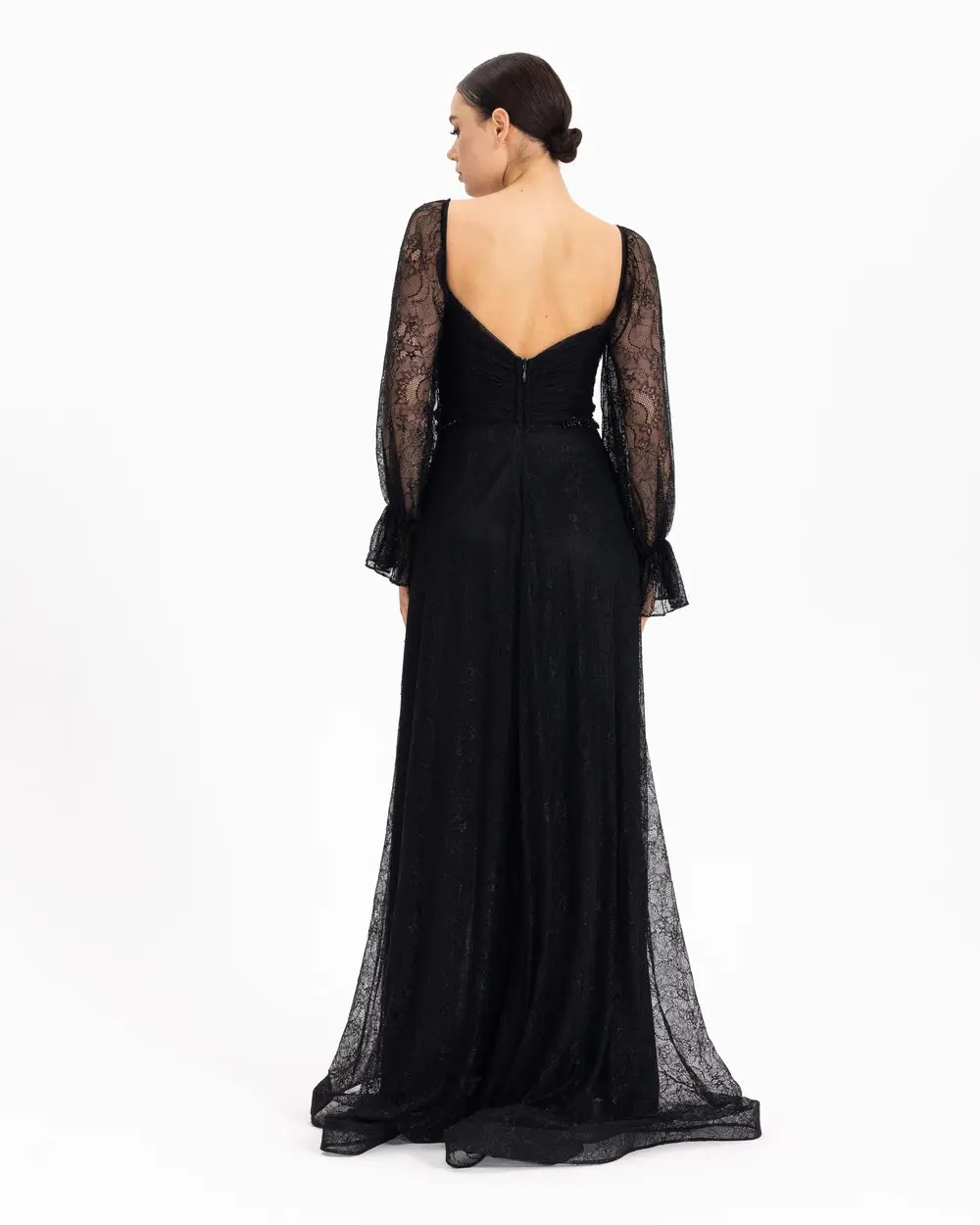 BEAD EMBROIDERED EVENING DRESS