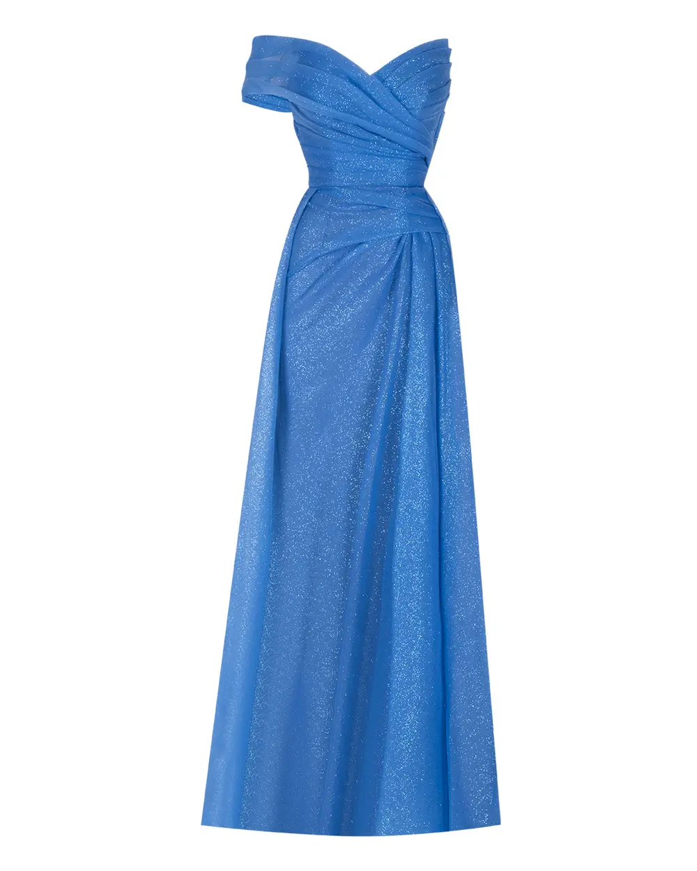  Asymmetrical Collar Organza Evening Dress