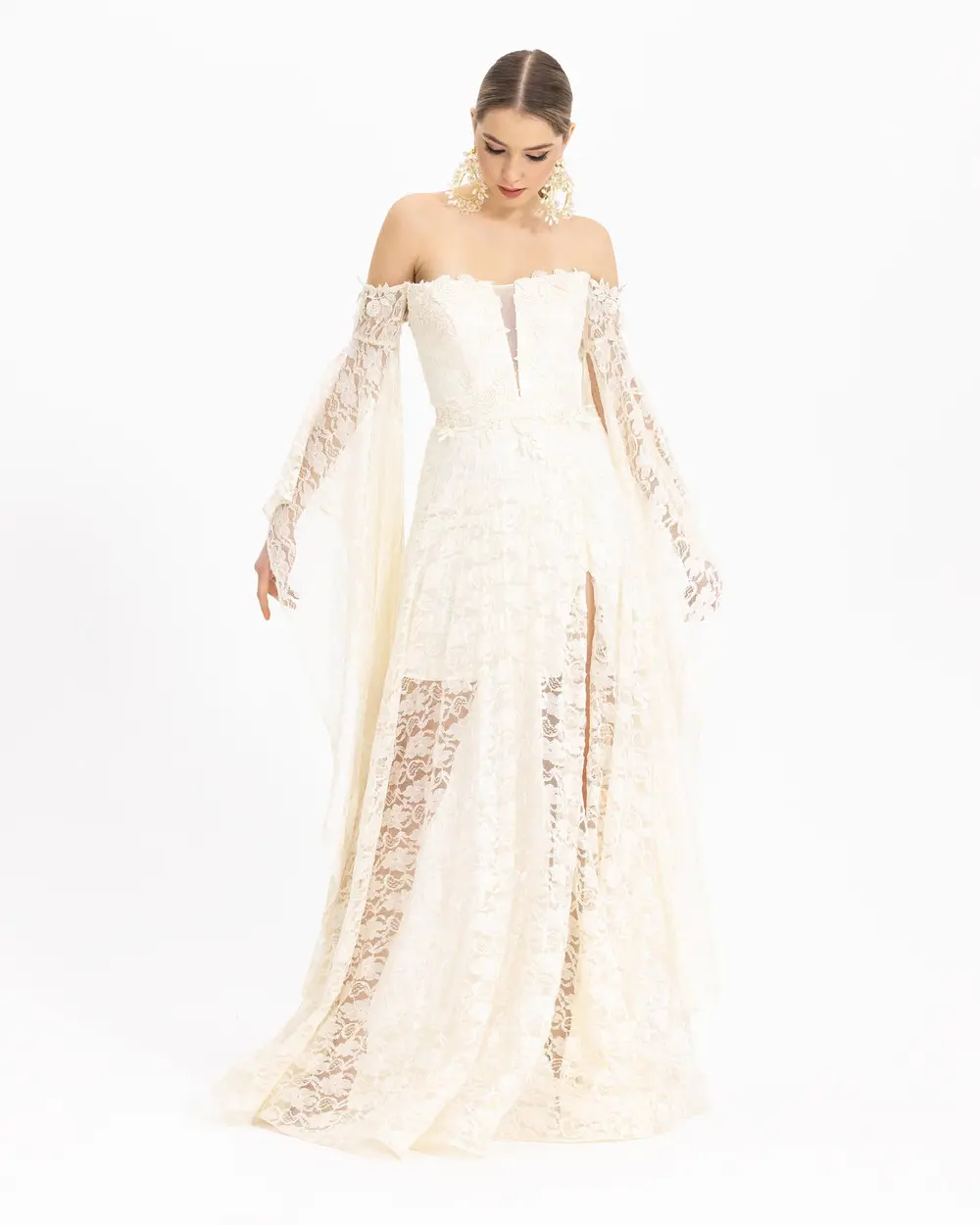 Straplez Dantel Abiye