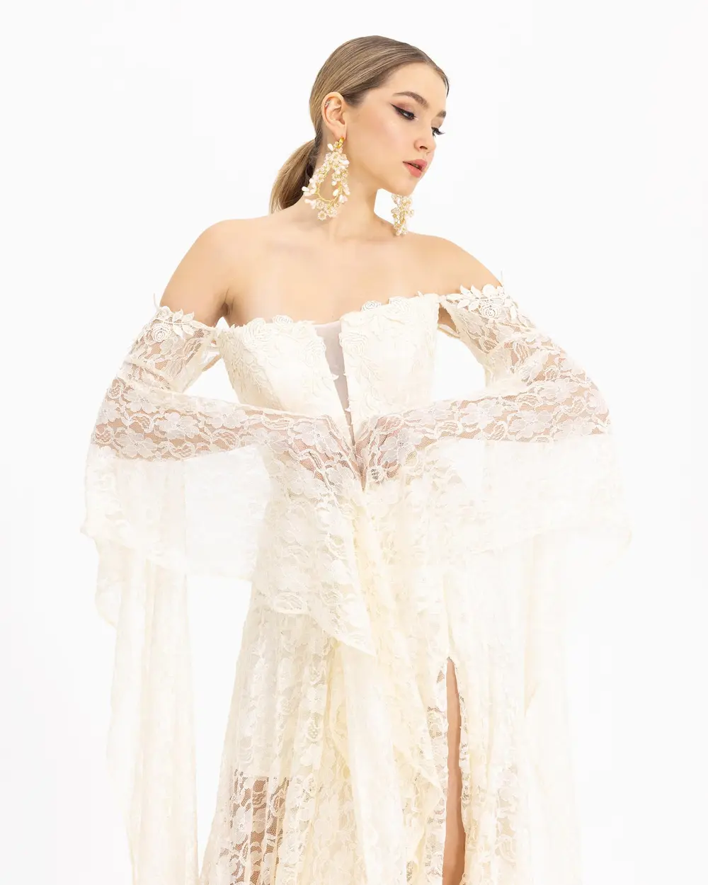 Straplez Dantel Abiye