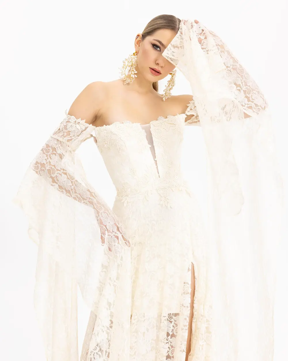 Straplez Dantel Abiye