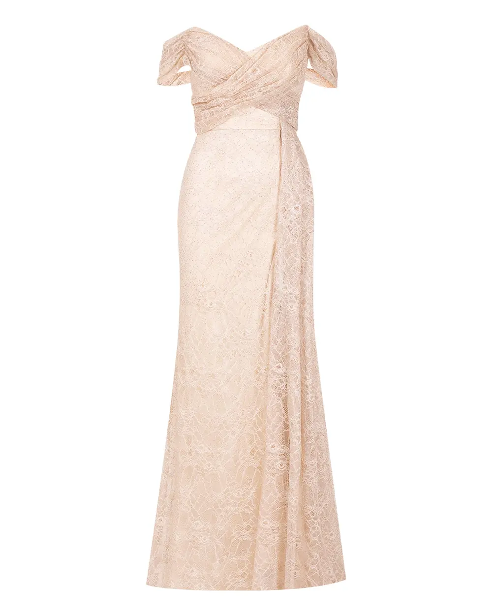 Shimmer Detailed Lace Evening Dress