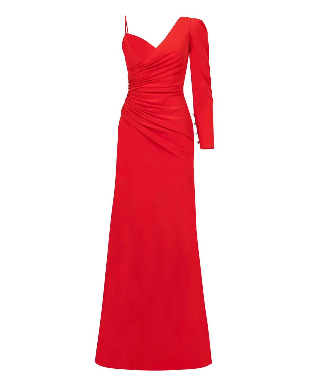 Draped One Shoulder Evening Dress