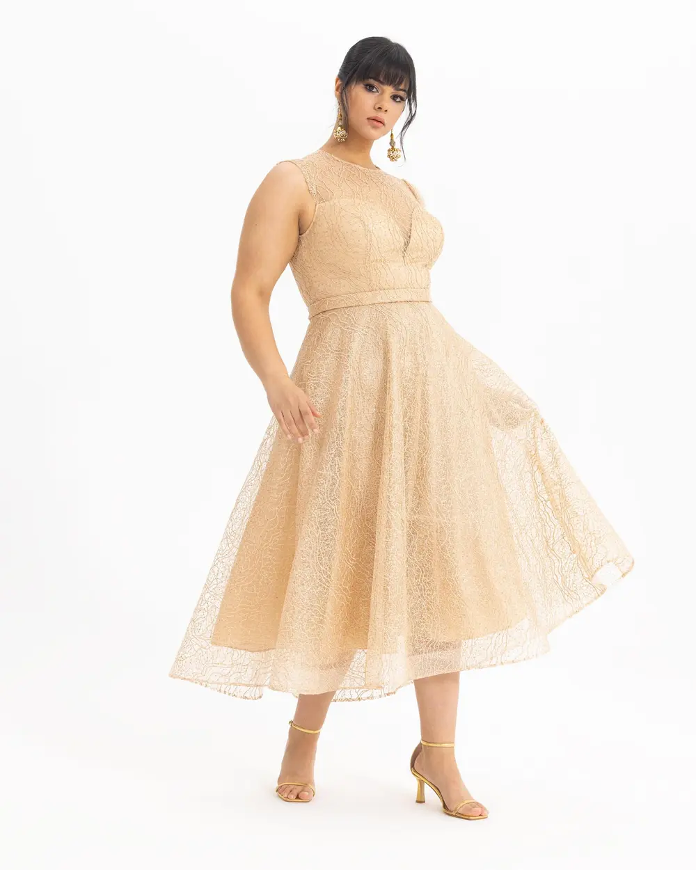 Plus Size Belted Evening Dress