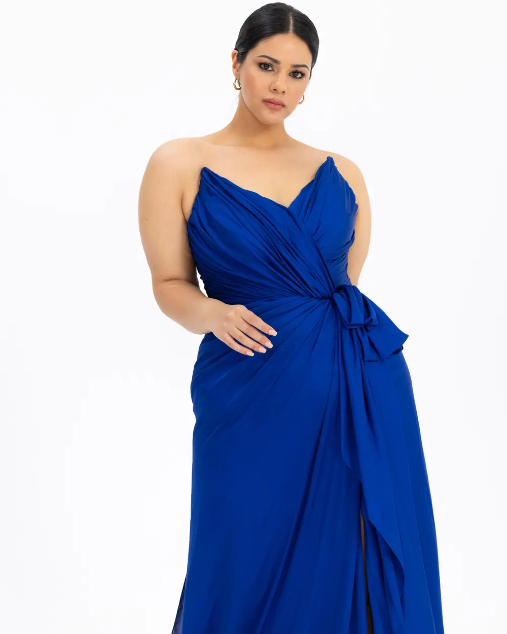  Plus Size Satin Look Evening Dress