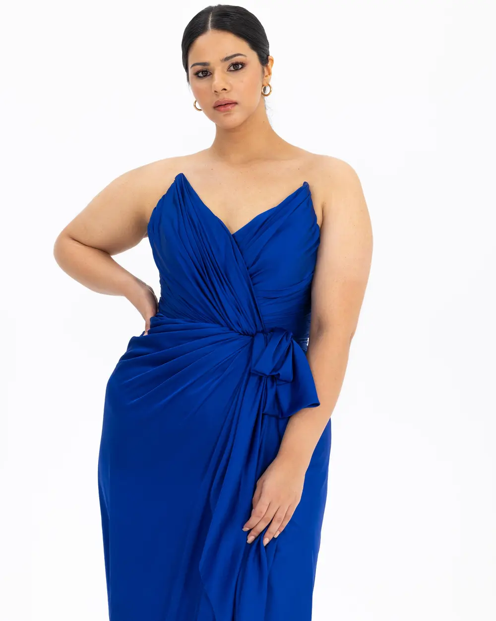  Plus Size Satin Look Evening Dress