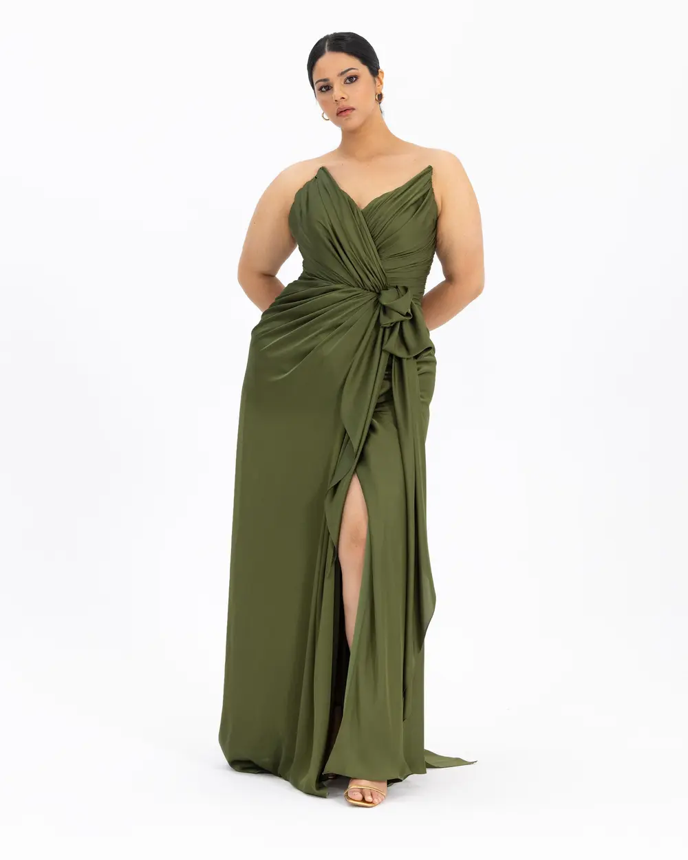  Plus Size Satin Look Evening Dress