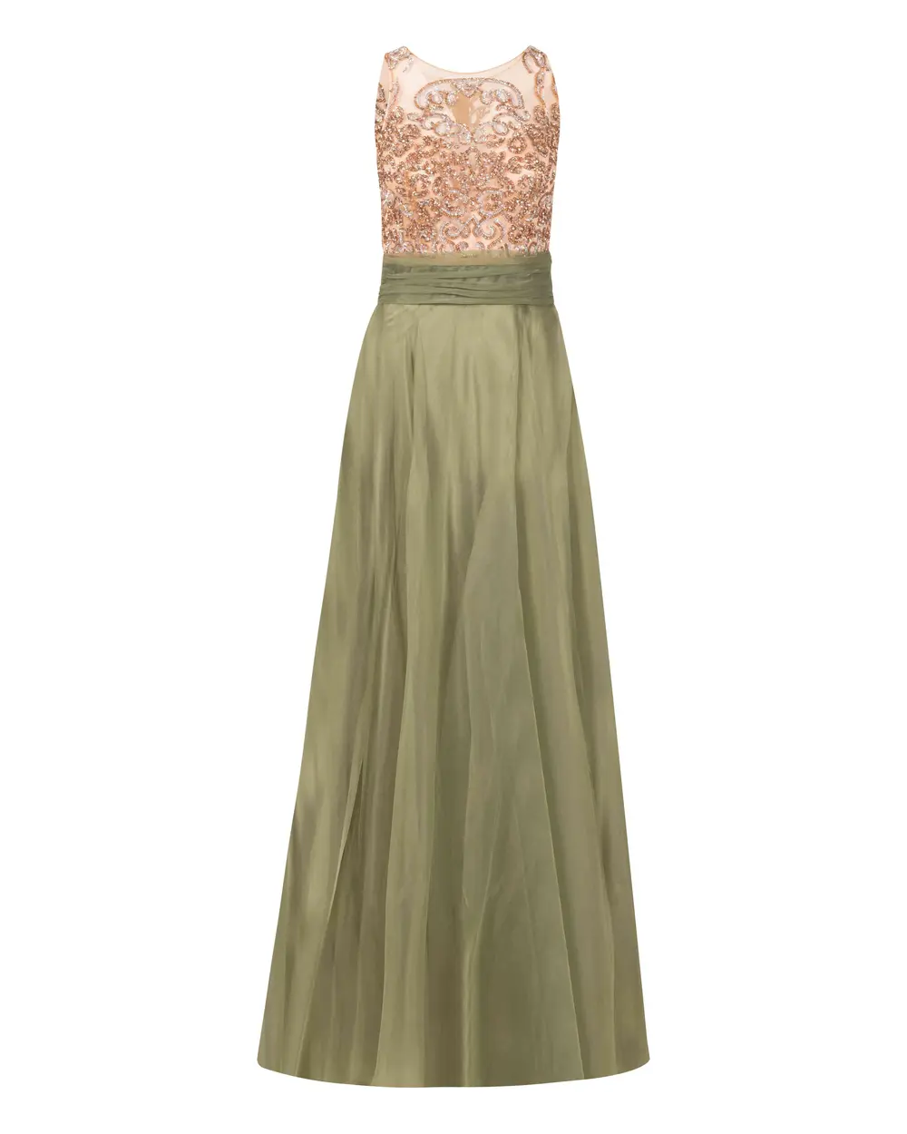 Tulle Evening Dress with Indian Accessories