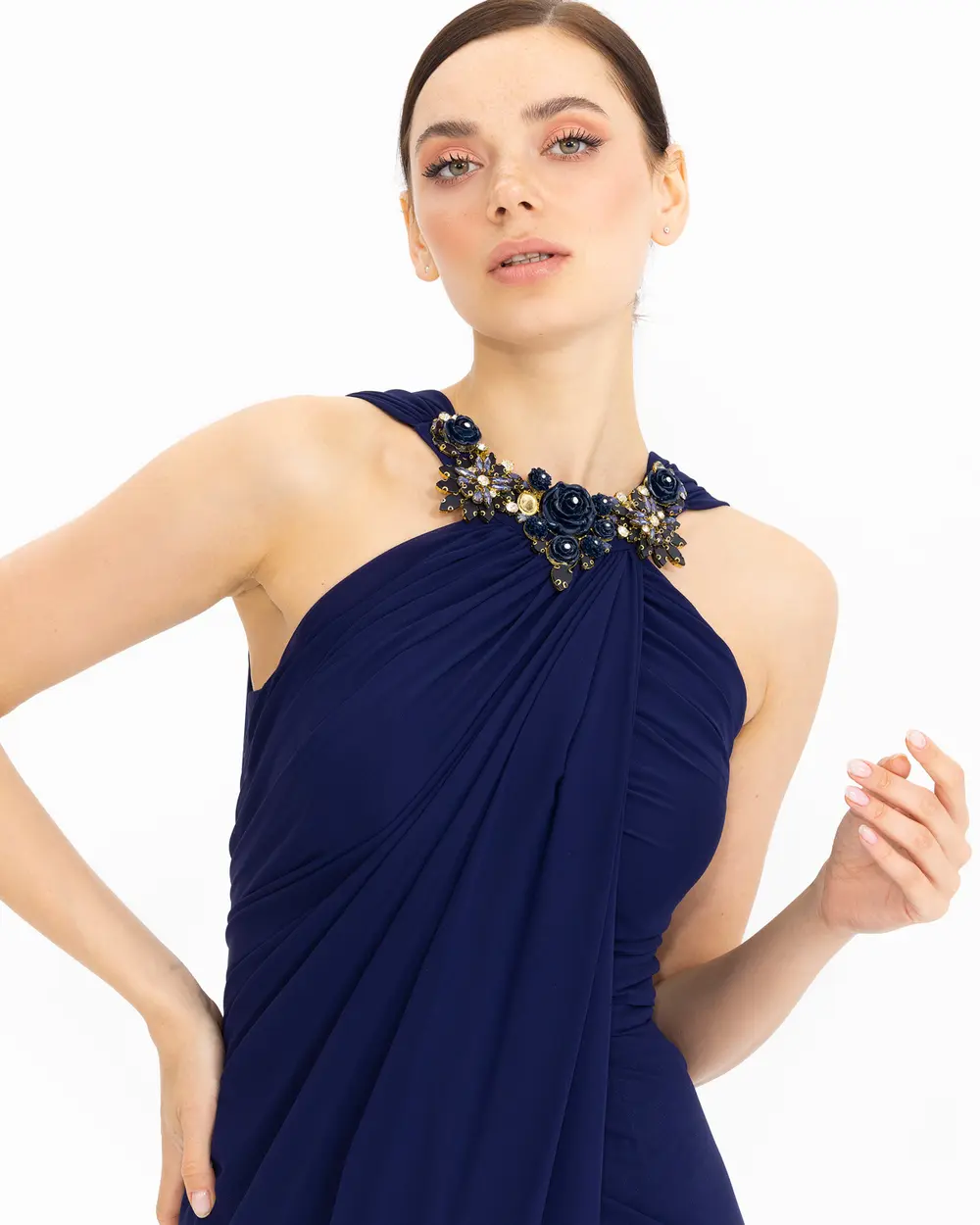 A Cut Chiffon Evening Dress