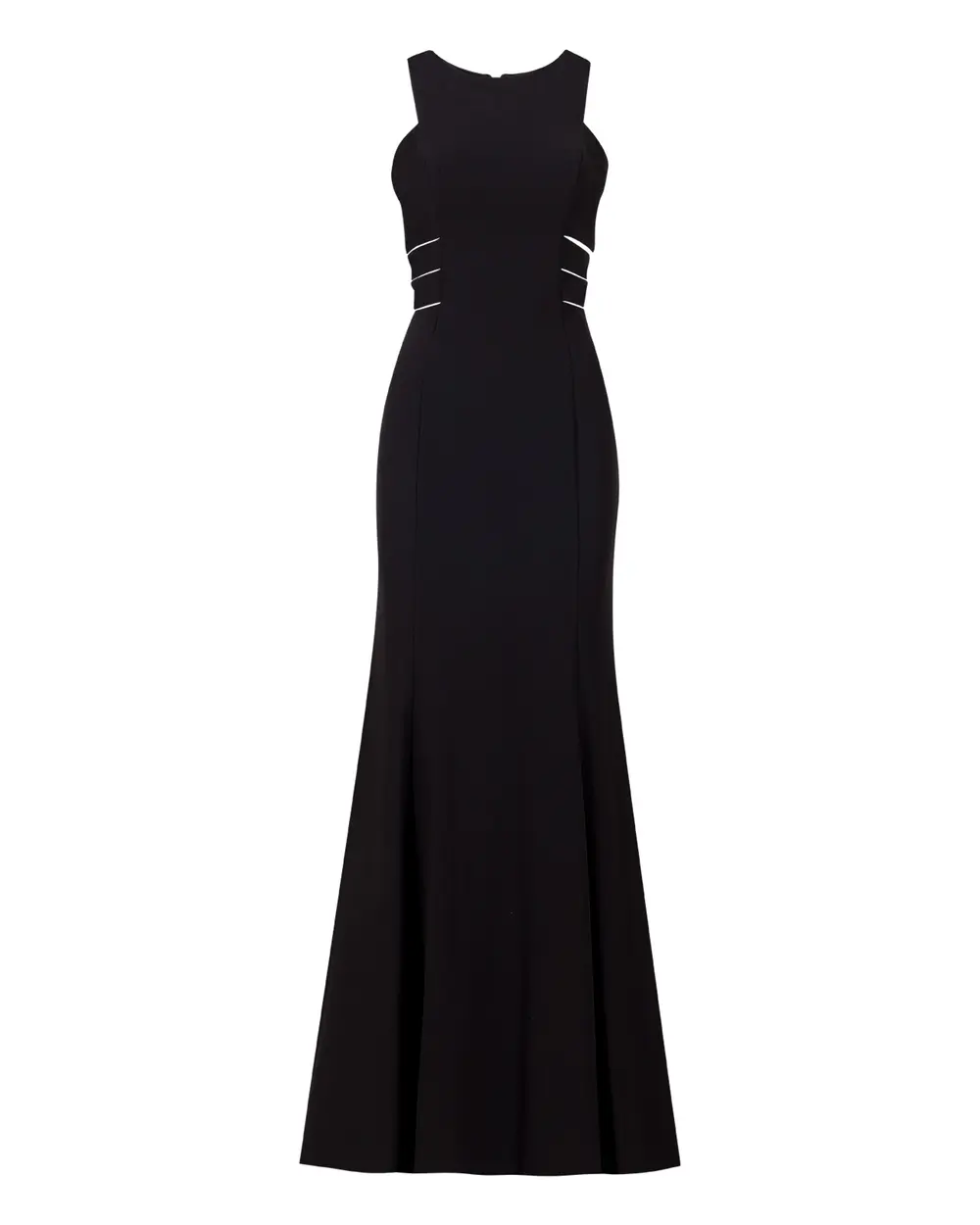 Fish Form Zero Collar Crepe Evening Dress