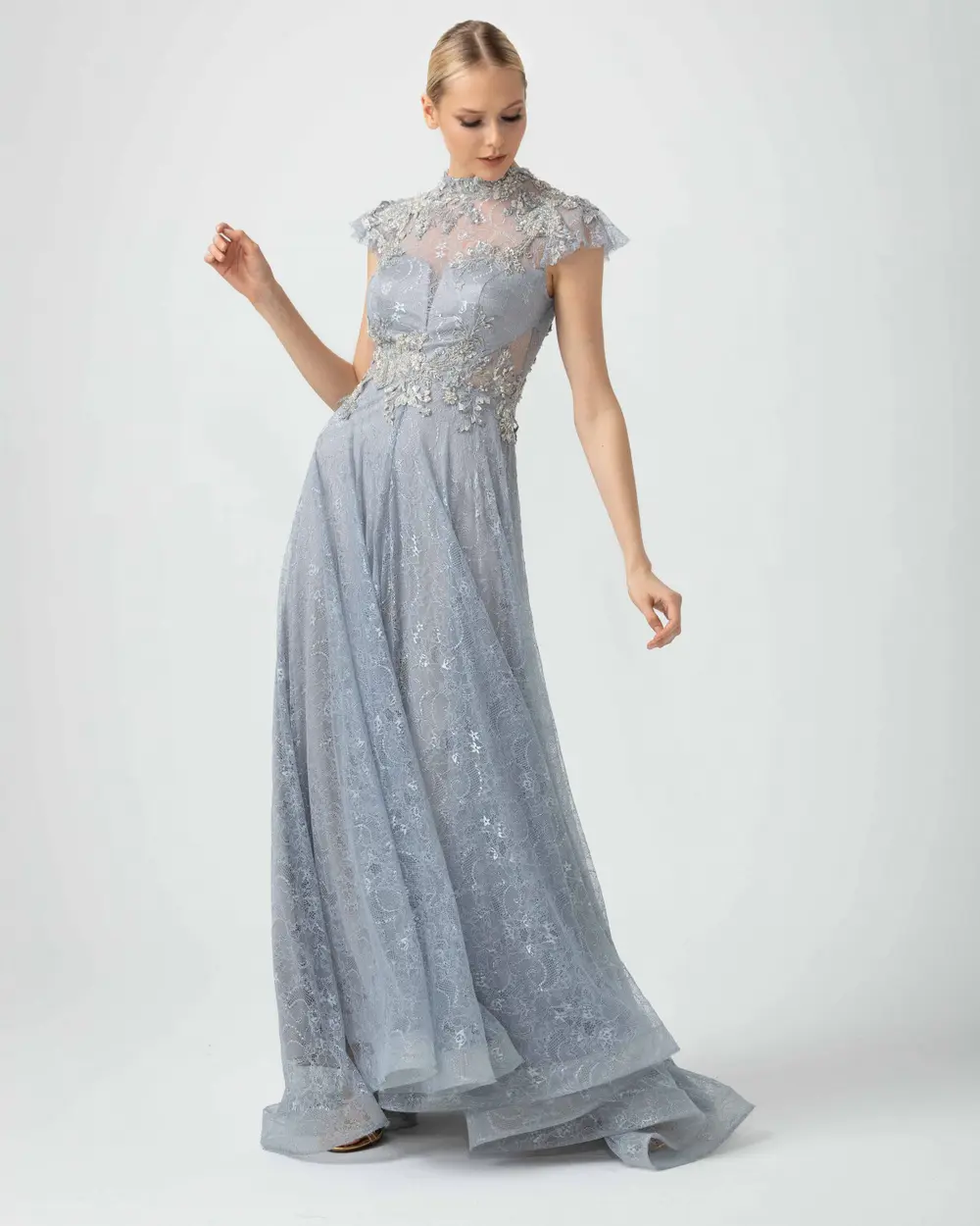 A-Line  Lace Evening Dress