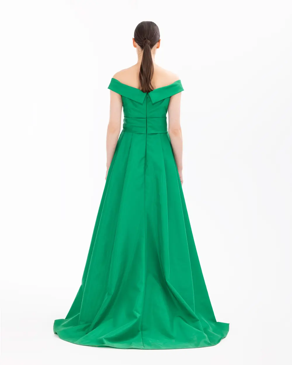 Strapless Neckline Open Shoulder Maxi Length Evening Dress