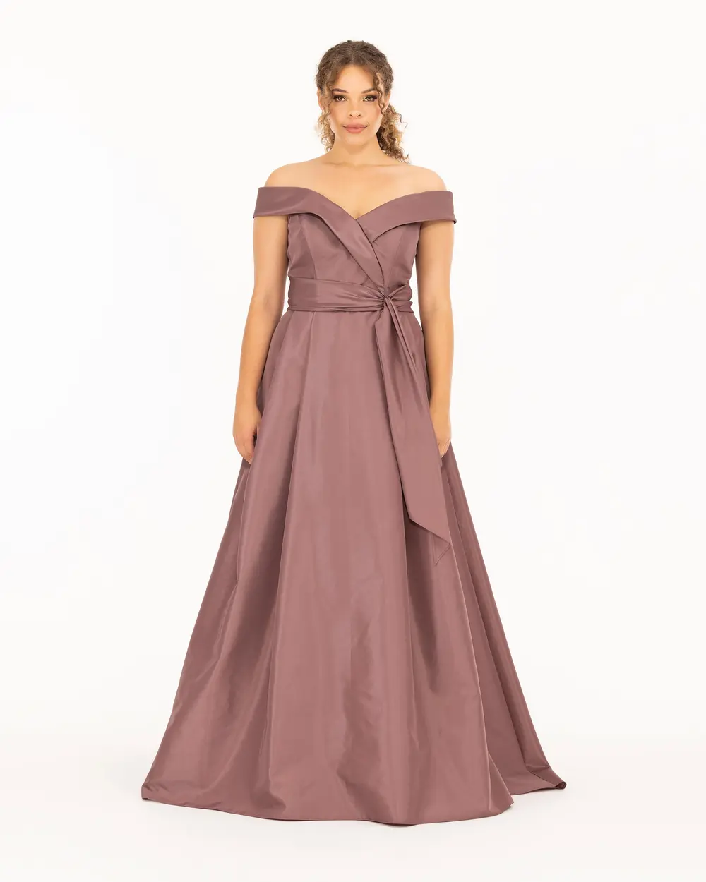 Strapless Neckline Open Shoulder Maxi Length Evening Dress