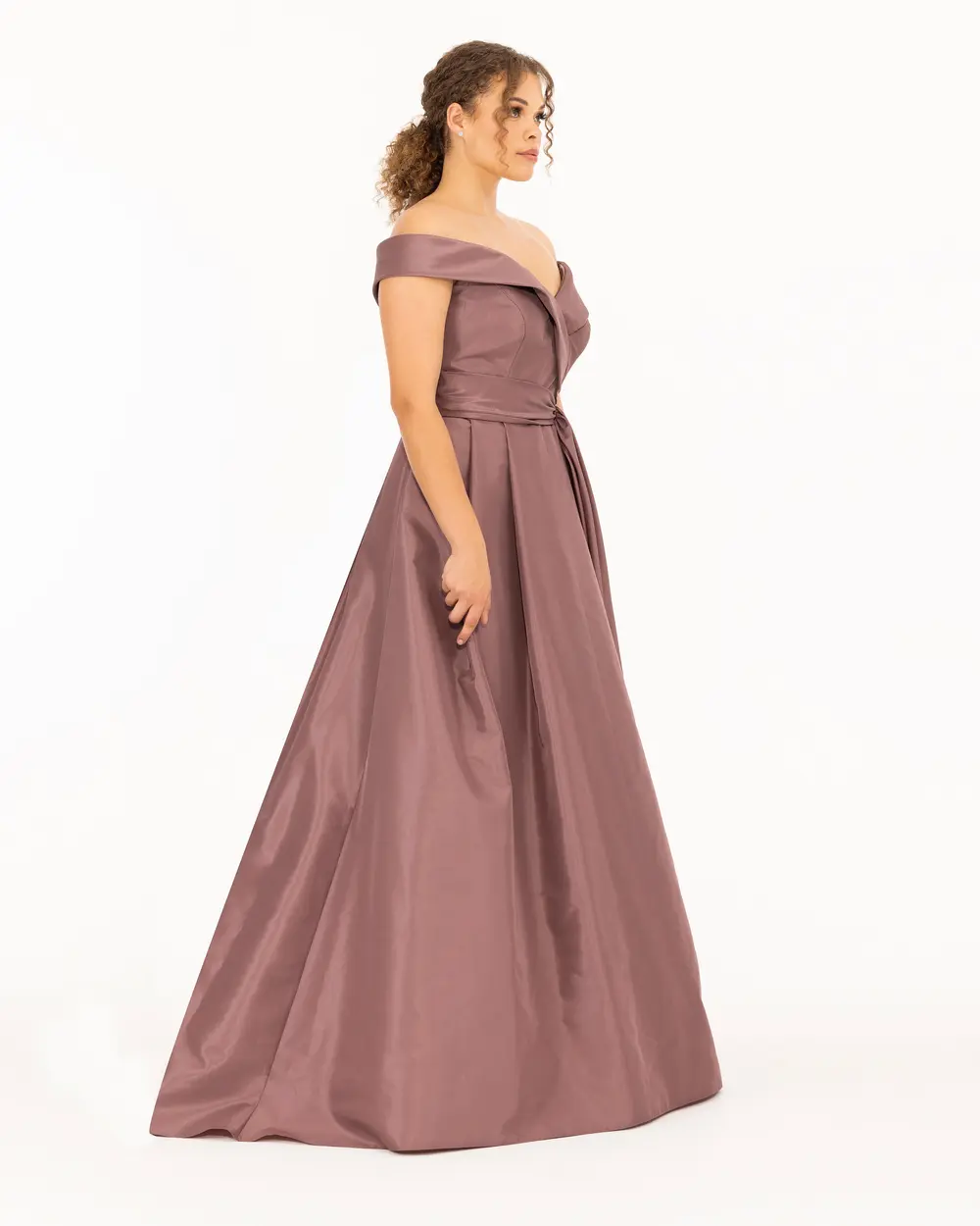 Strapless Neckline Open Shoulder Maxi Length Evening Dress