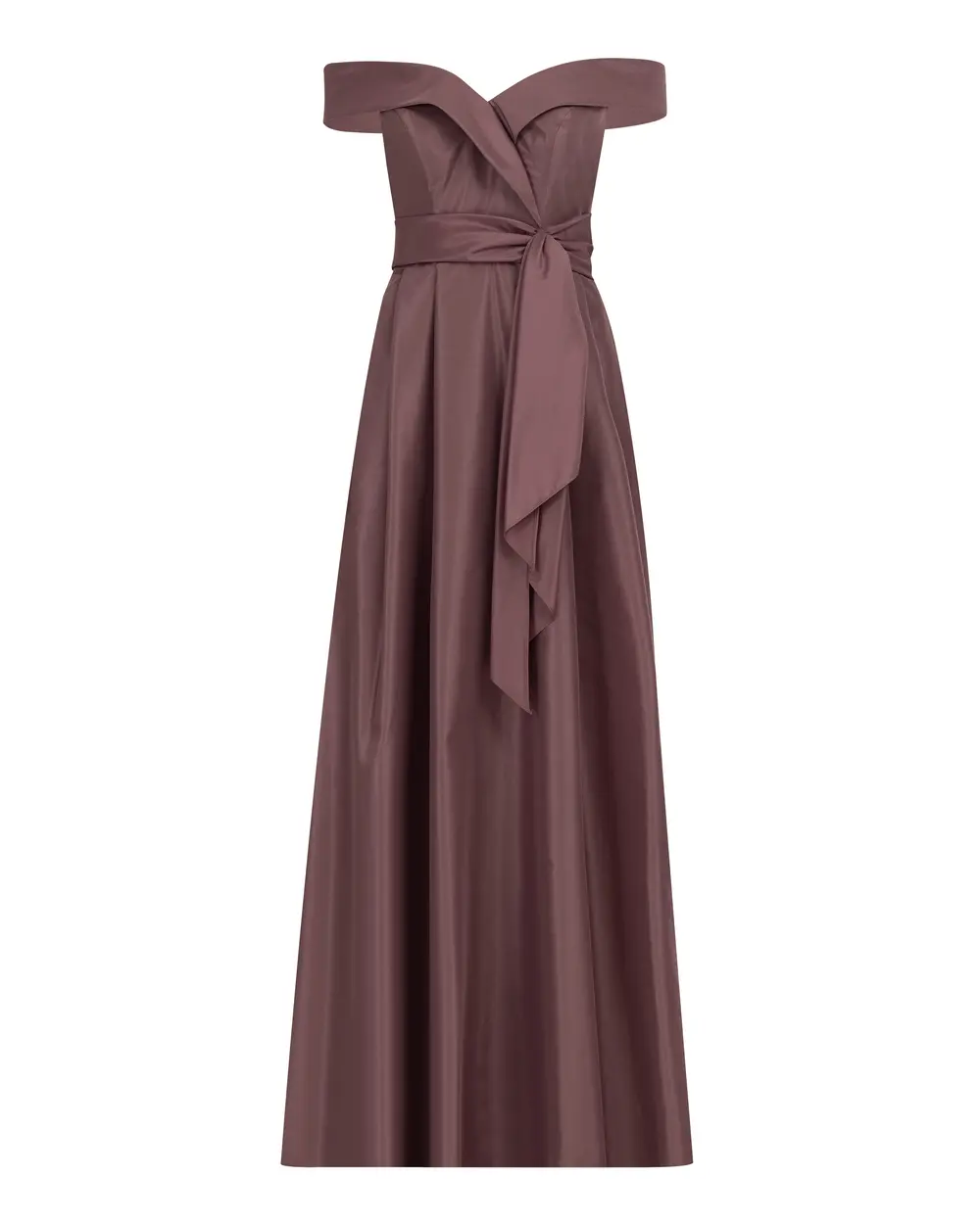 Strapless Neckline Open Shoulder Maxi Length Evening Dress