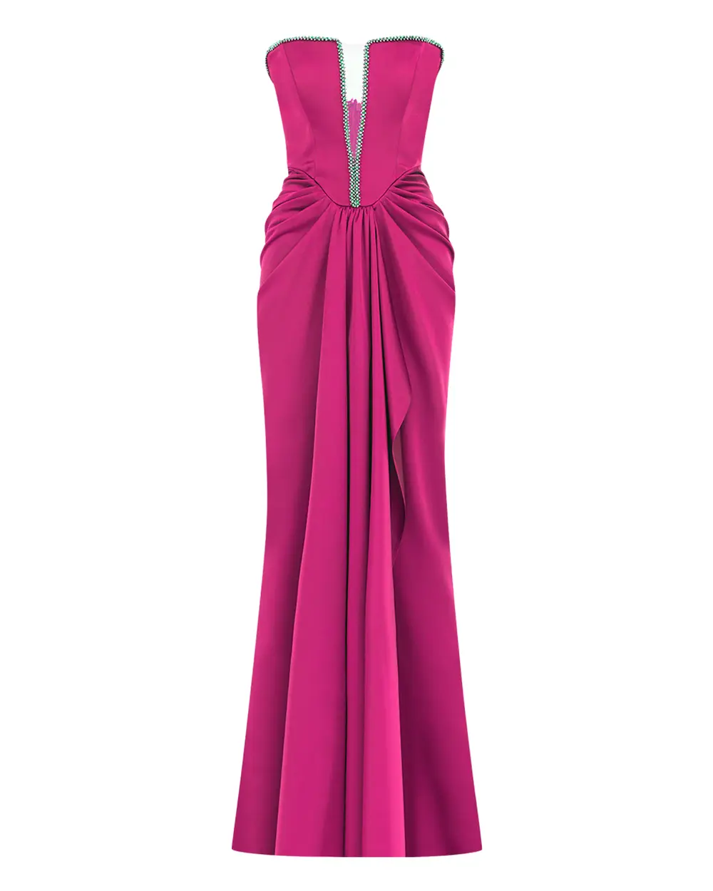 Strapless Neckline Satin Woven Narrow Formal Evening Dress