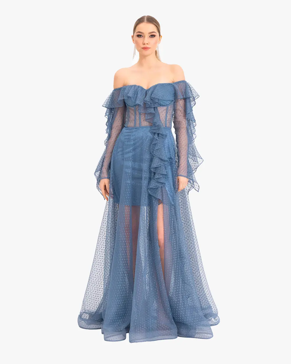 Princess Collar Frilly Tulle Evening Dress