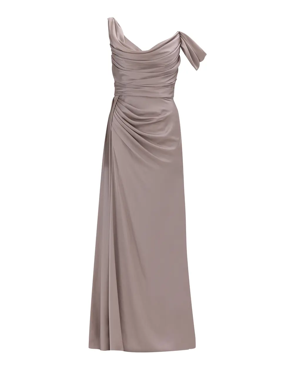 Satin One Shoulder Evening Dress