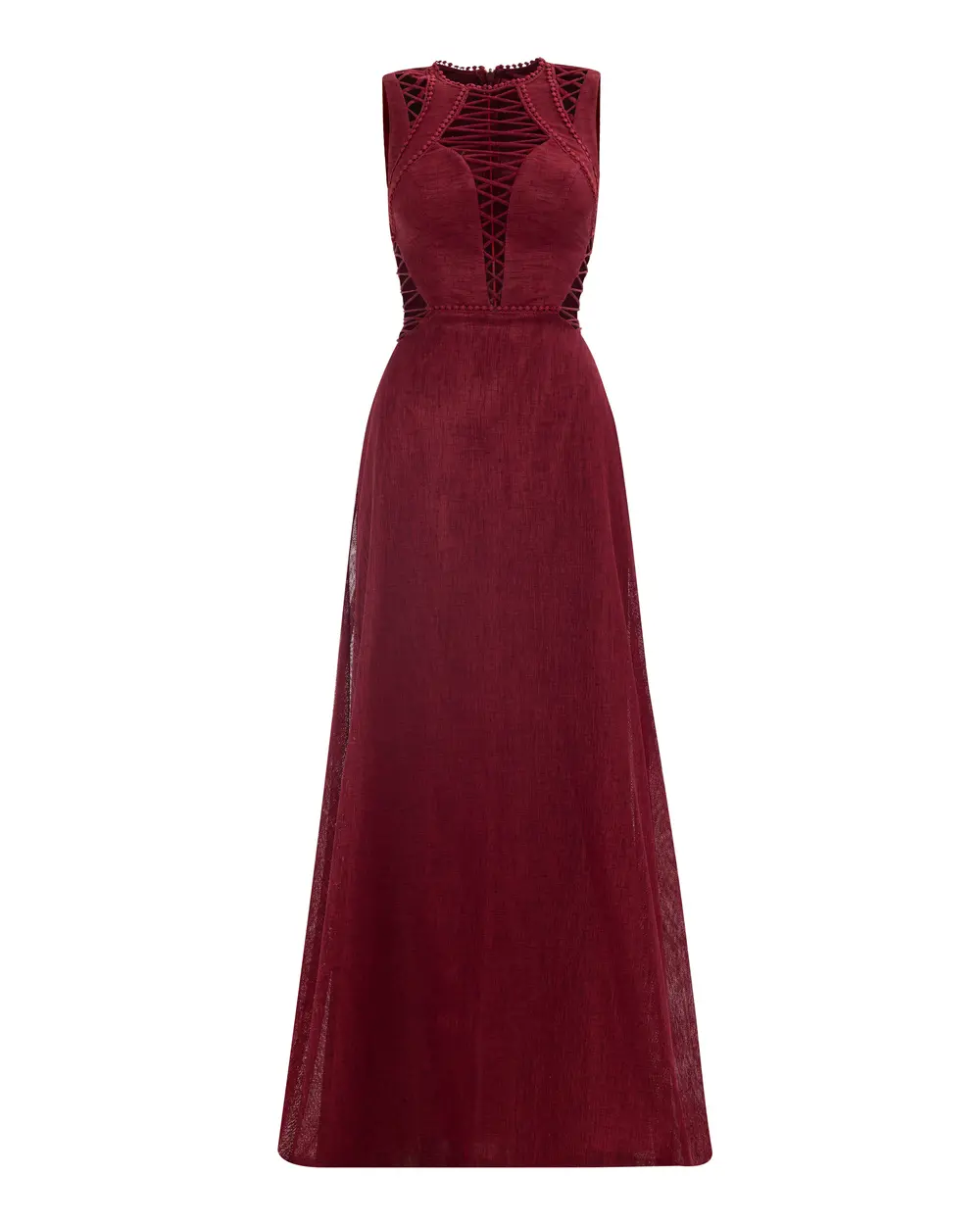 Halter Neck Sleeveless Linen Evening Dress