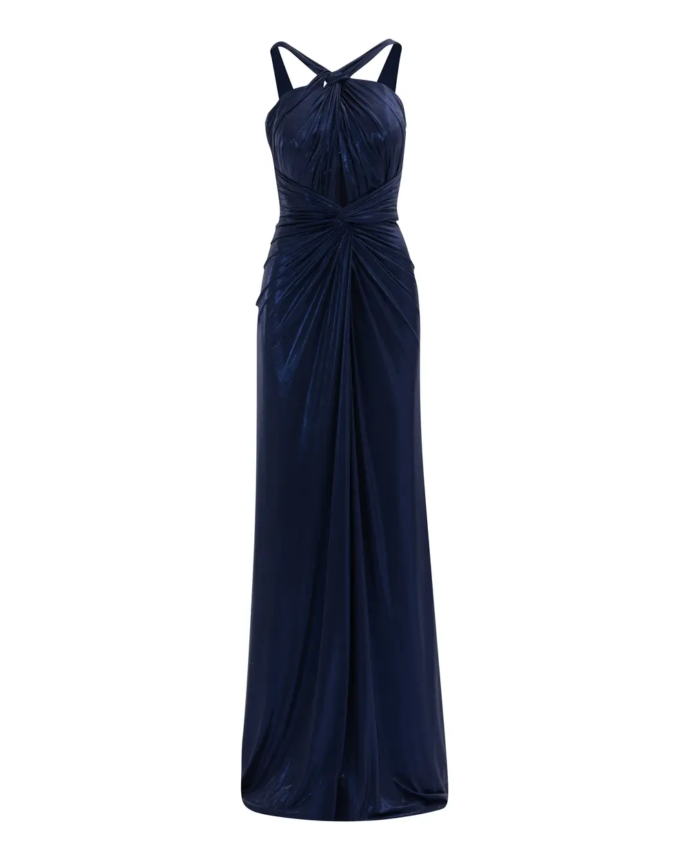 Draped Narrow Form Evening Dresses with Chest Decollete