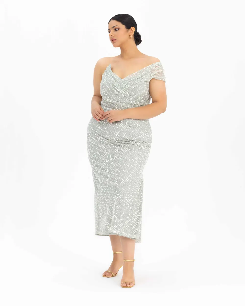  Plus Size One Shoulder Slim Formal Evening Dress