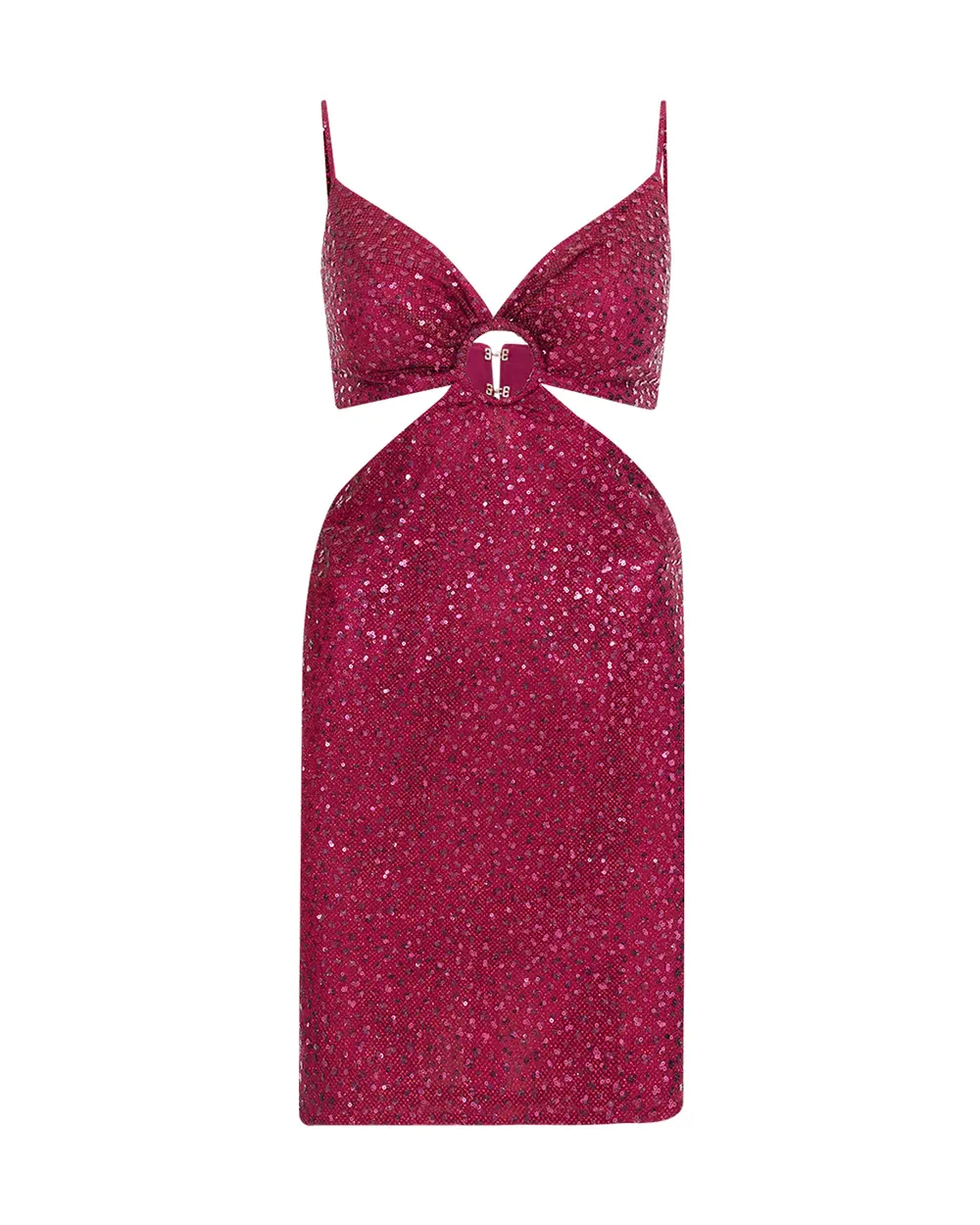 Dovetail Collar Window Detailed Mini Length Evening Dress