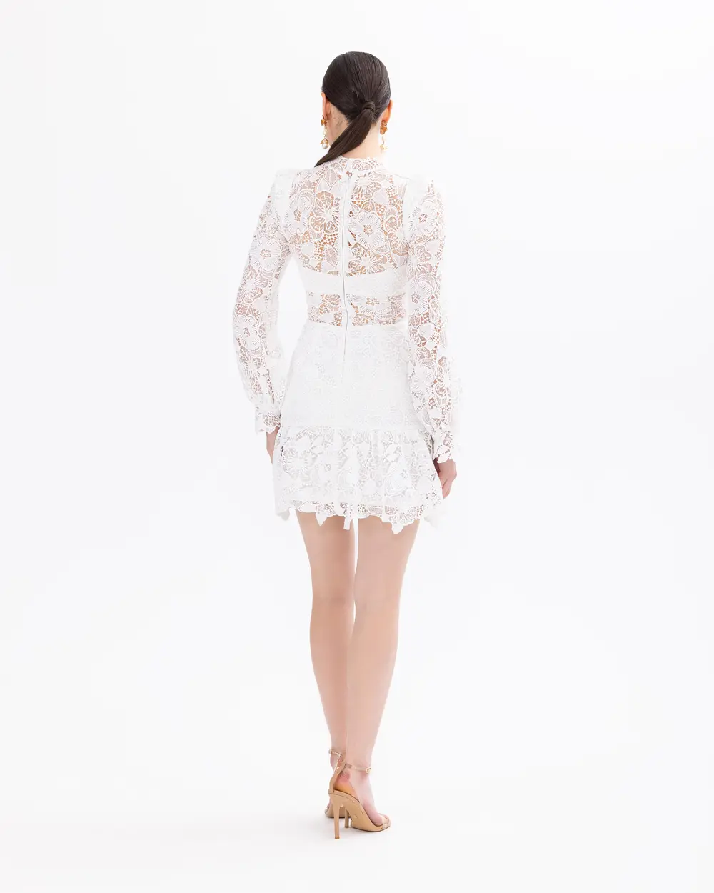 Transparent Lace Mini Evening Dress