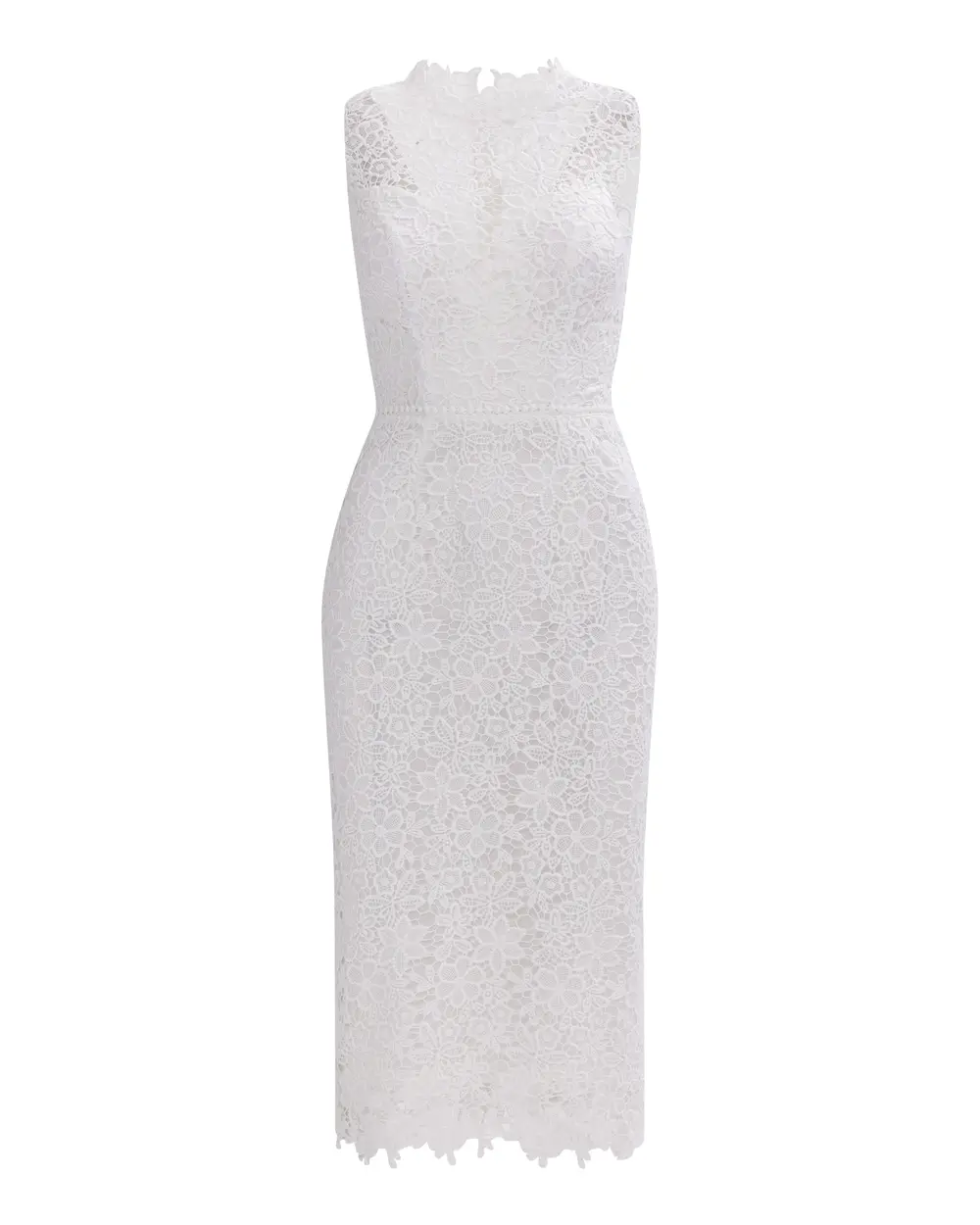 Narrow Form Lace Midi Length Evening Dress