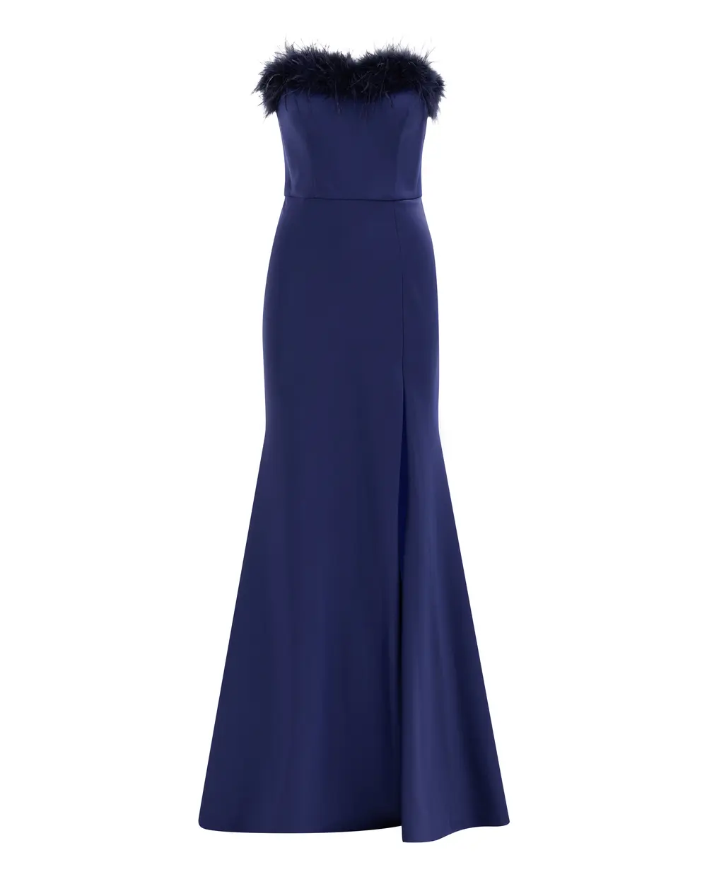 Strapless Feather Detailed Evening Dress